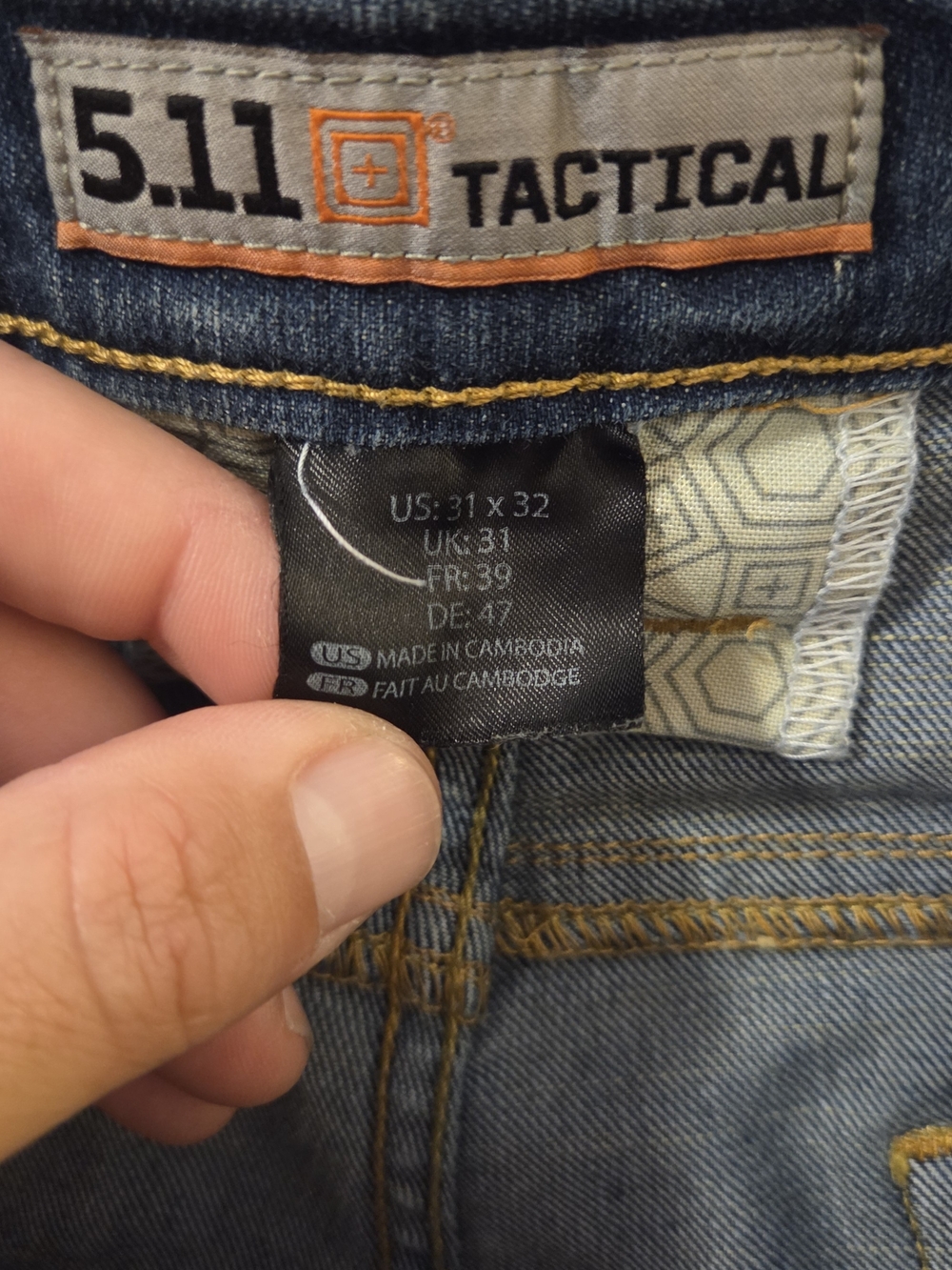 5.11 Tactical Defender Flex Mens Dark Wash Blue Slim Jeans - Picture 4 of 6